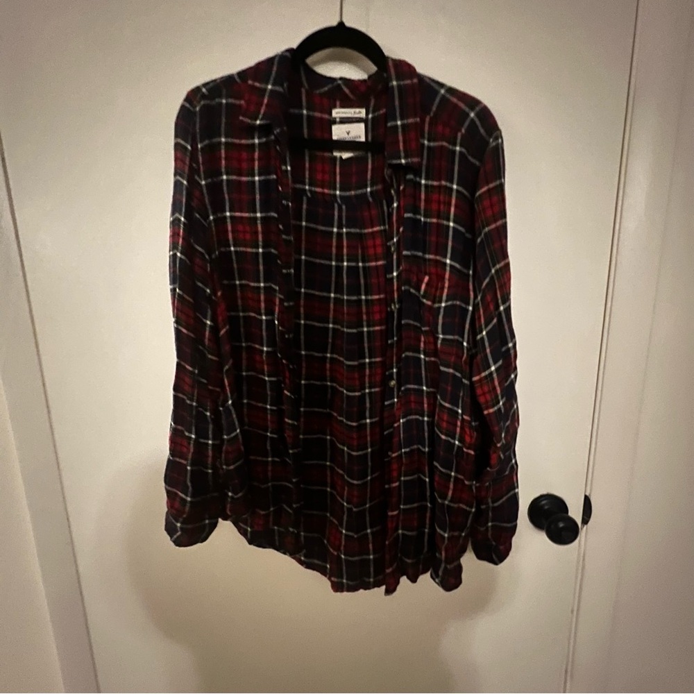 American Eagle super soft flannel blue, red and white size XL